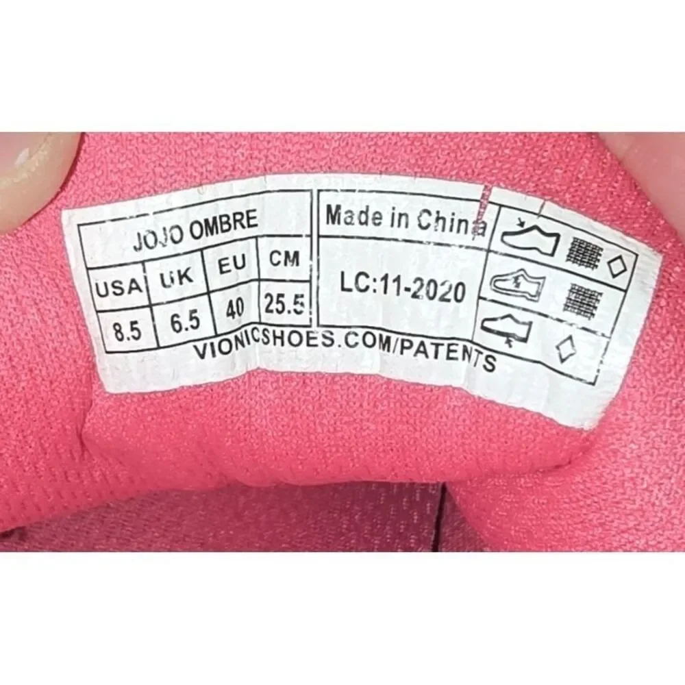 Vionic Jojo Ombre Blue Pink Walking Shoes Womens Size 8.5 Athletic Sneakers